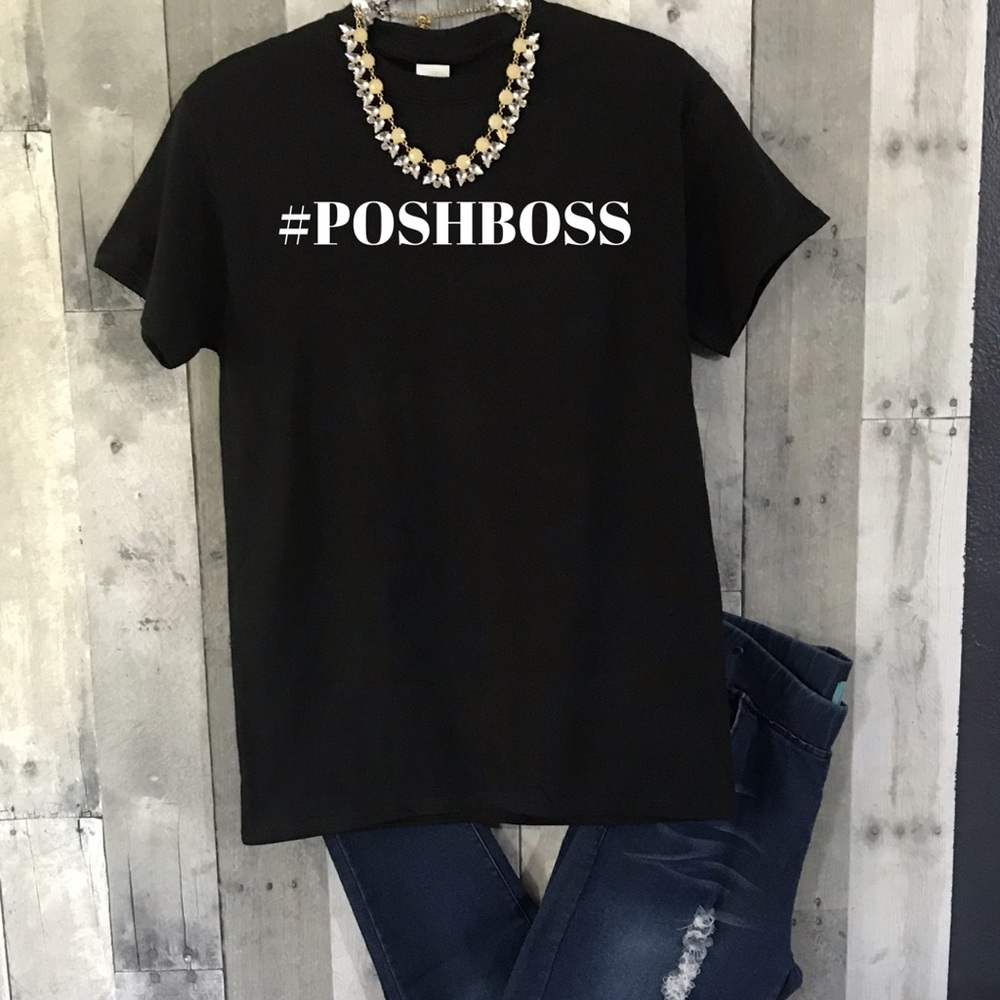 Posh Boss Black Graphic Tee Shirt Small-3Xl